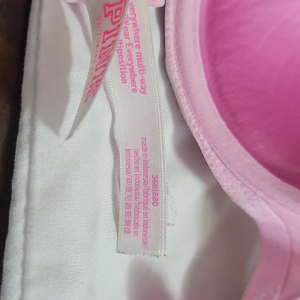 Victorias Secret PINK Logo Wear Everywhere Super Push up Padded Bra 36B - Picture 3 of 7